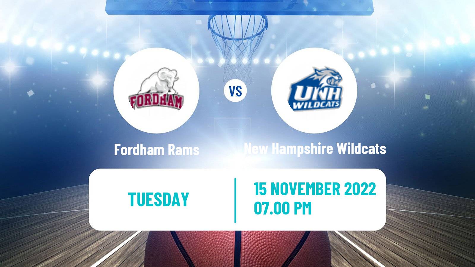 Basketball NCAA College Basketball Fordham Rams - New Hampshire Wildcats