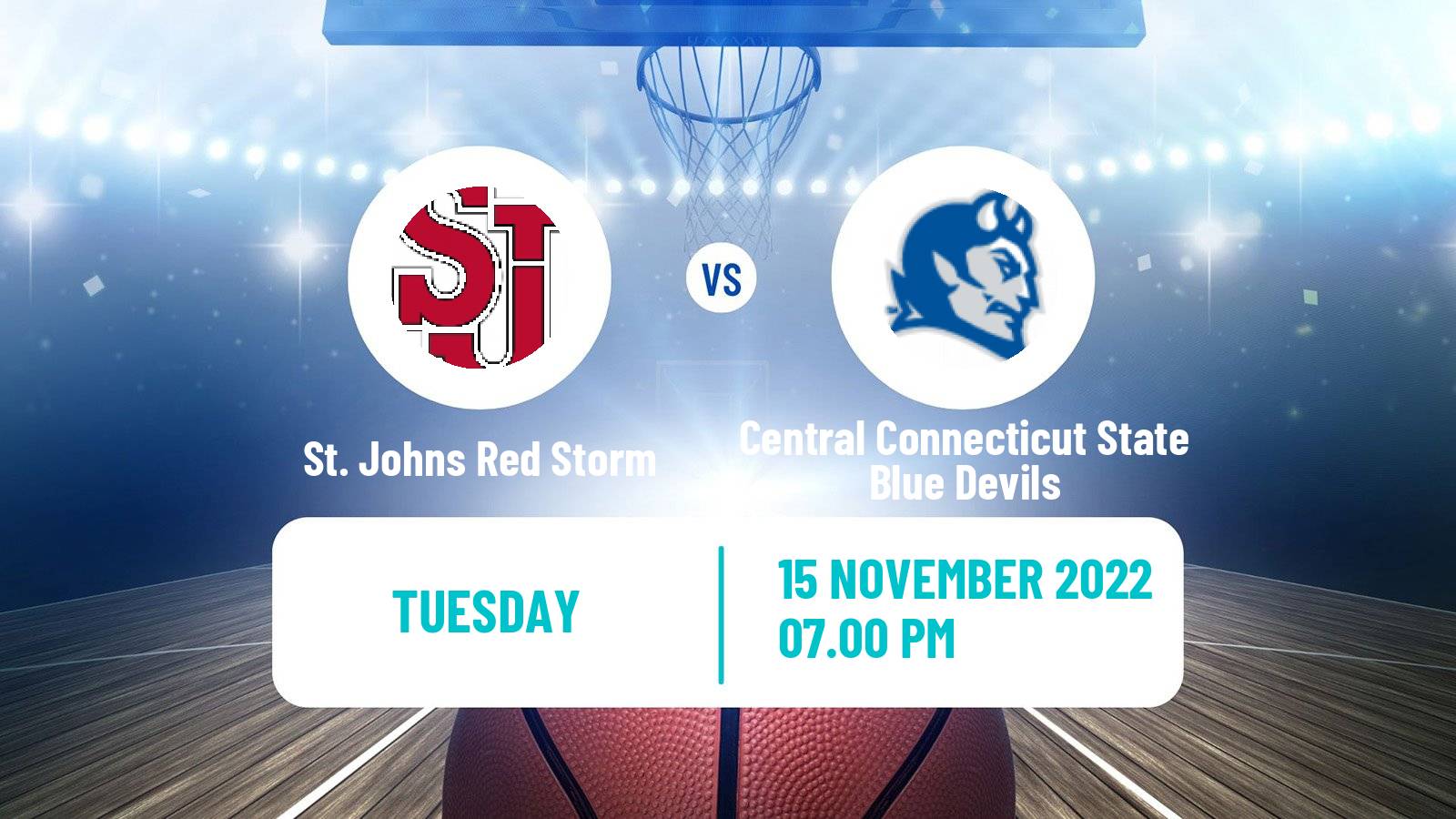 Basketball NCAA College Basketball St. Johns Red Storm - Central Connecticut State Blue Devils