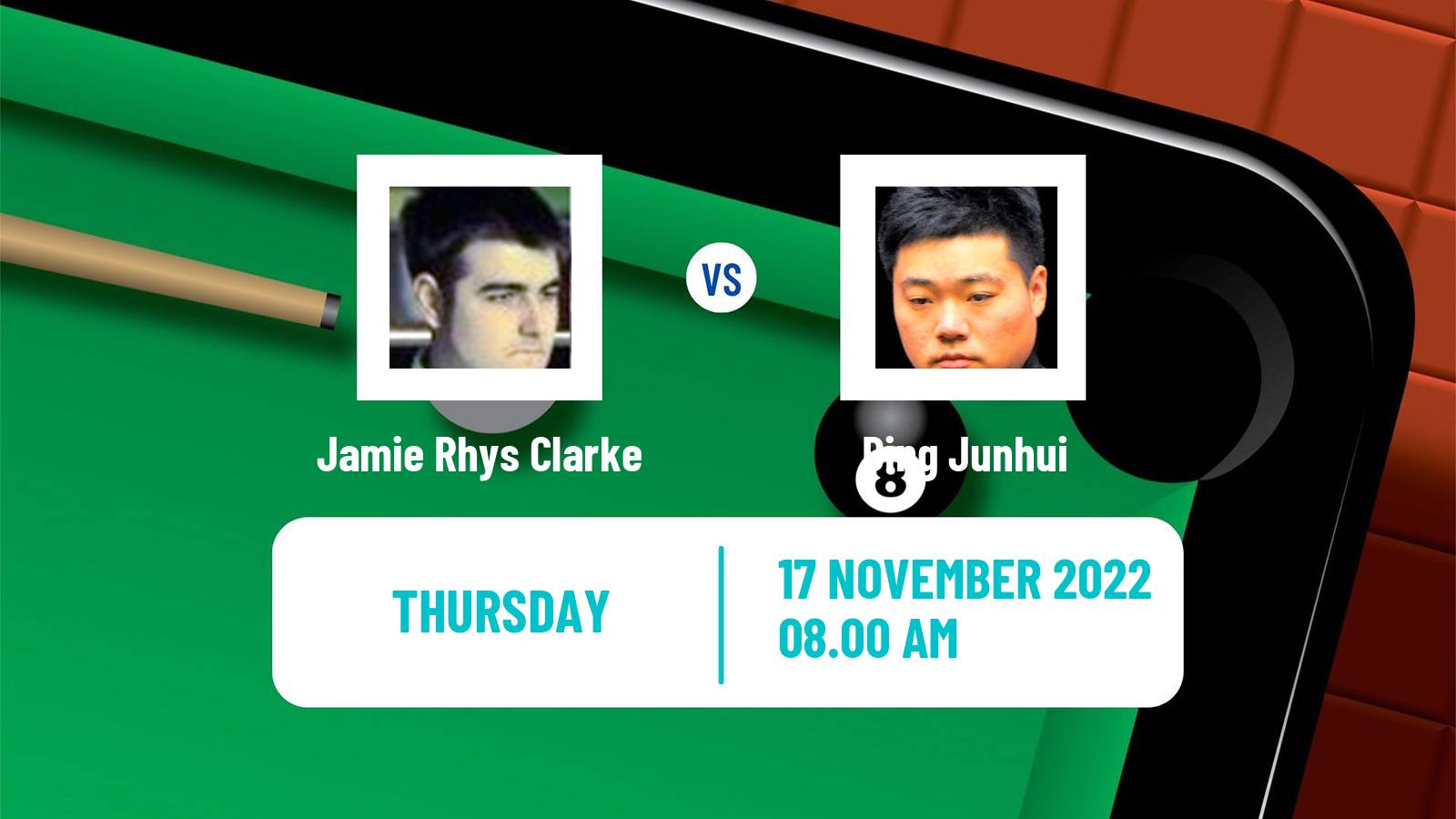 Snooker Snooker Jamie Rhys Clarke - Ding Junhui