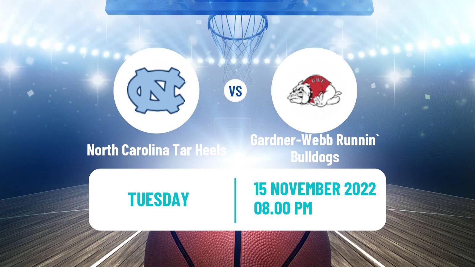 Basketball NCAA College Basketball North Carolina Tar Heels - Gardner-Webb Runnin` Bulldogs