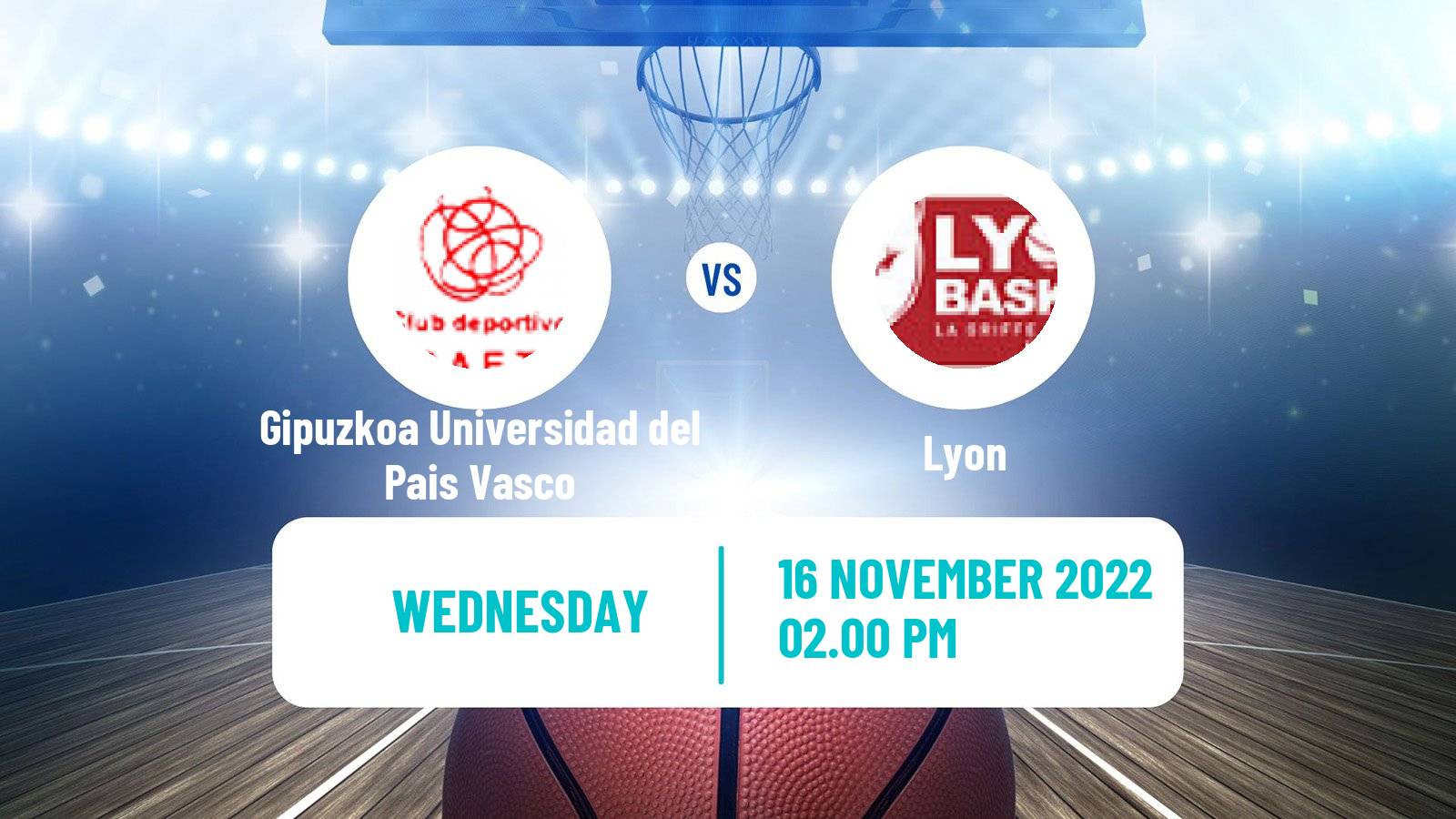 Basketball Eurocup Women Gipuzkoa Universidad del Pais Vasco - Lyon