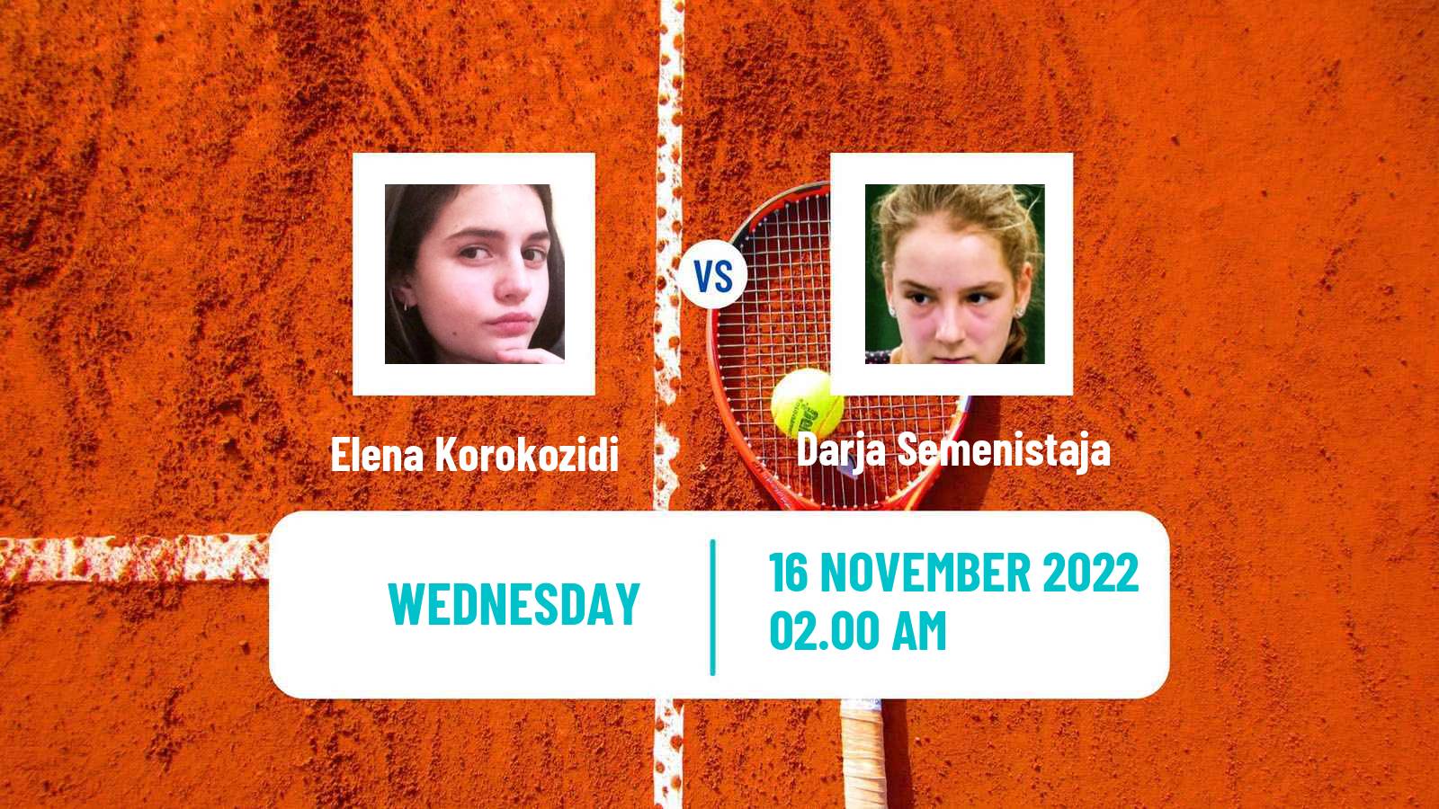 Tennis ITF Tournaments Elena Korokozidi - Darja Semenistaja