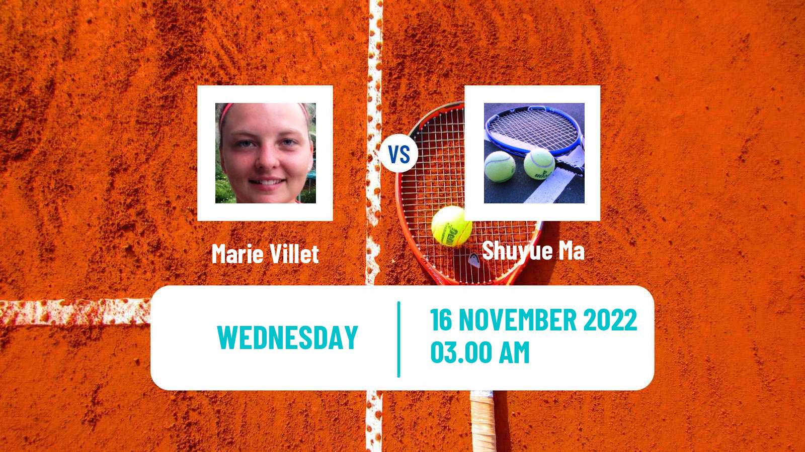 Tennis ITF Tournaments Marie Villet - Shuyue Ma