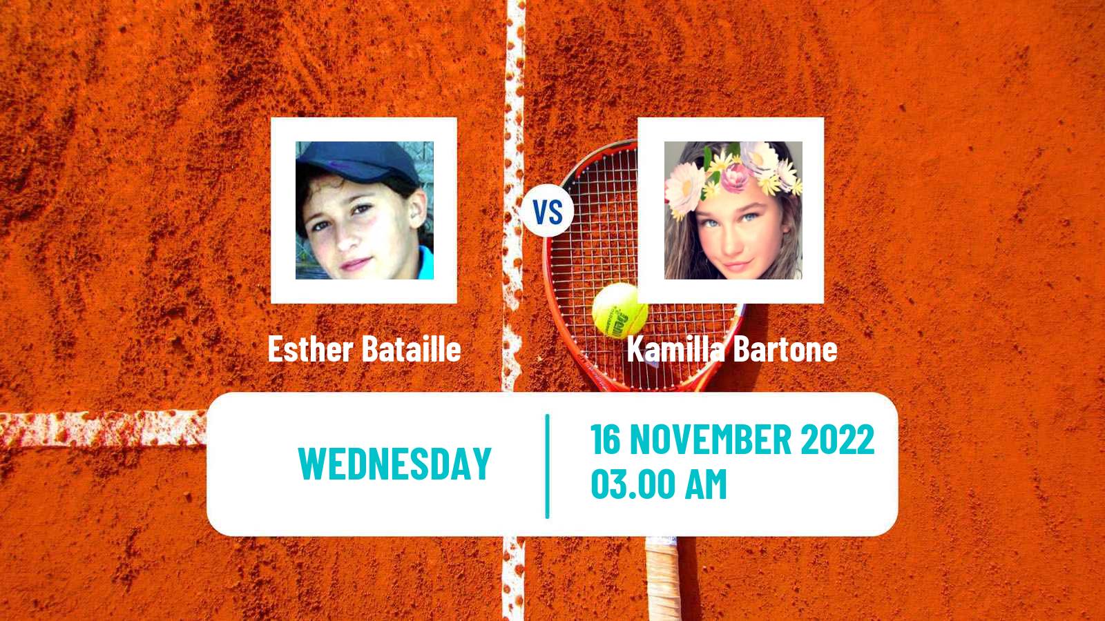 Tennis ITF Tournaments Esther Bataille - Kamilla Bartone