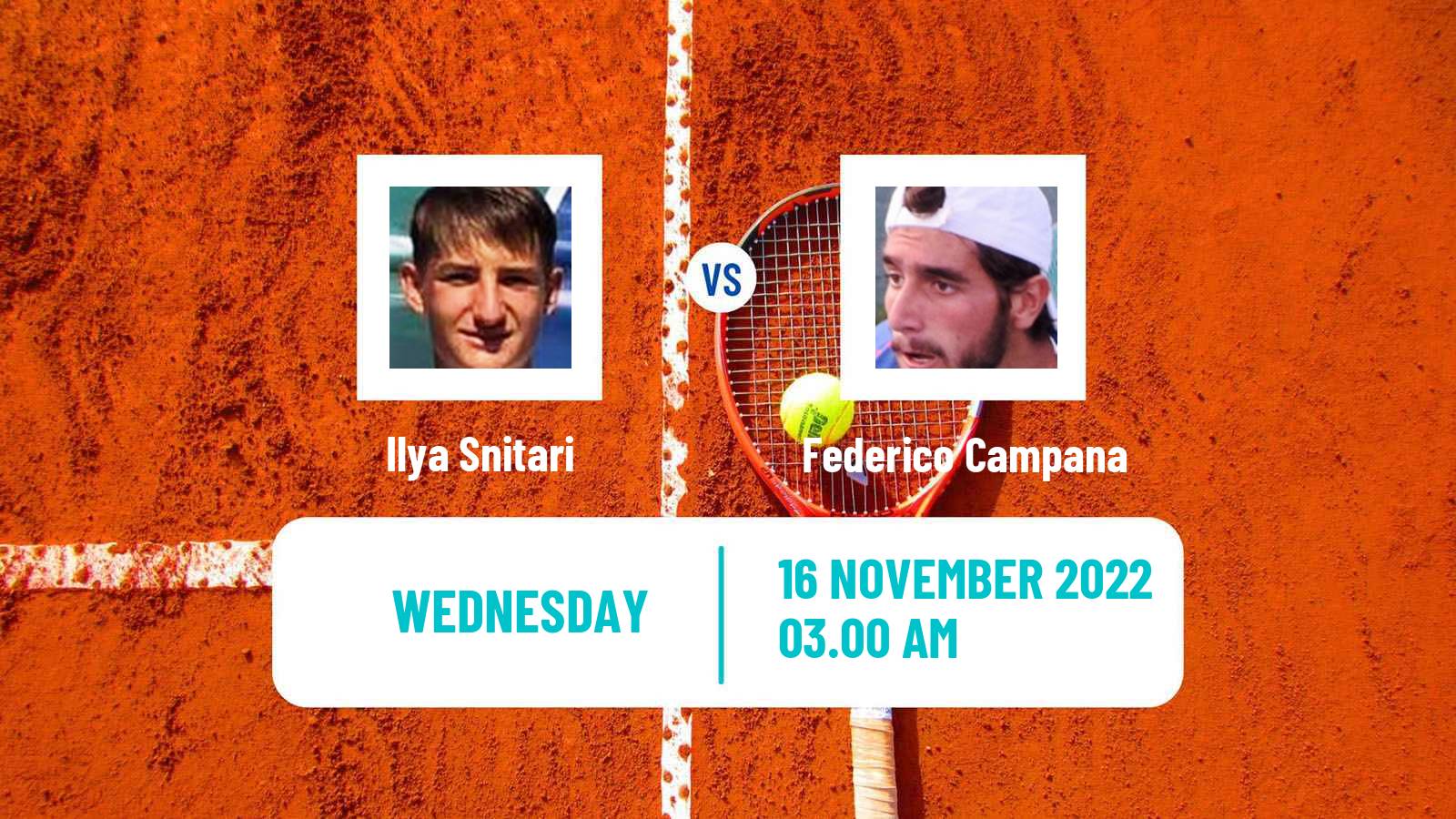 Tennis ITF Tournaments Ilya Snitari - Federico Campana