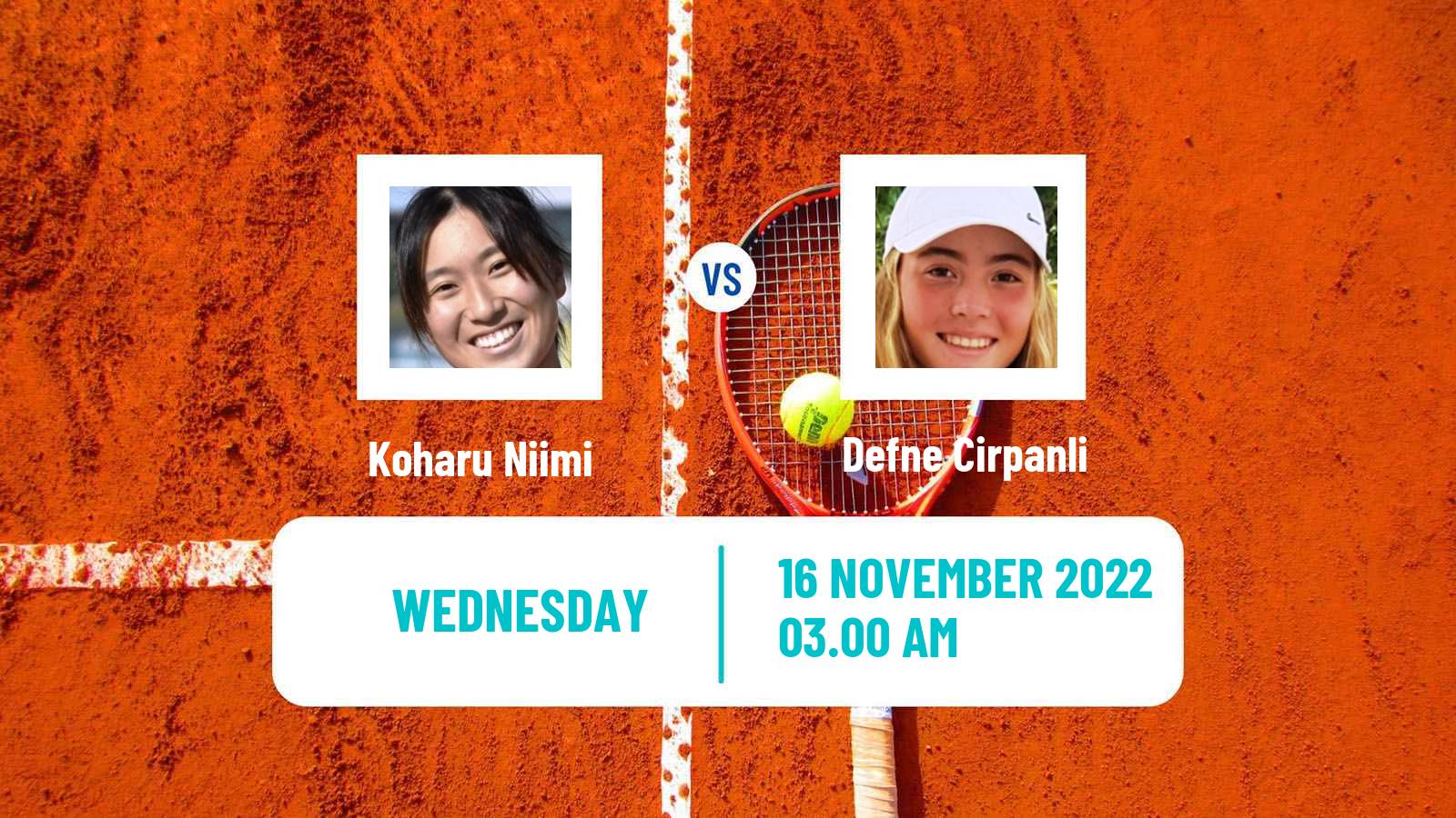 Tennis ITF Tournaments Koharu Niimi - Defne Cirpanli