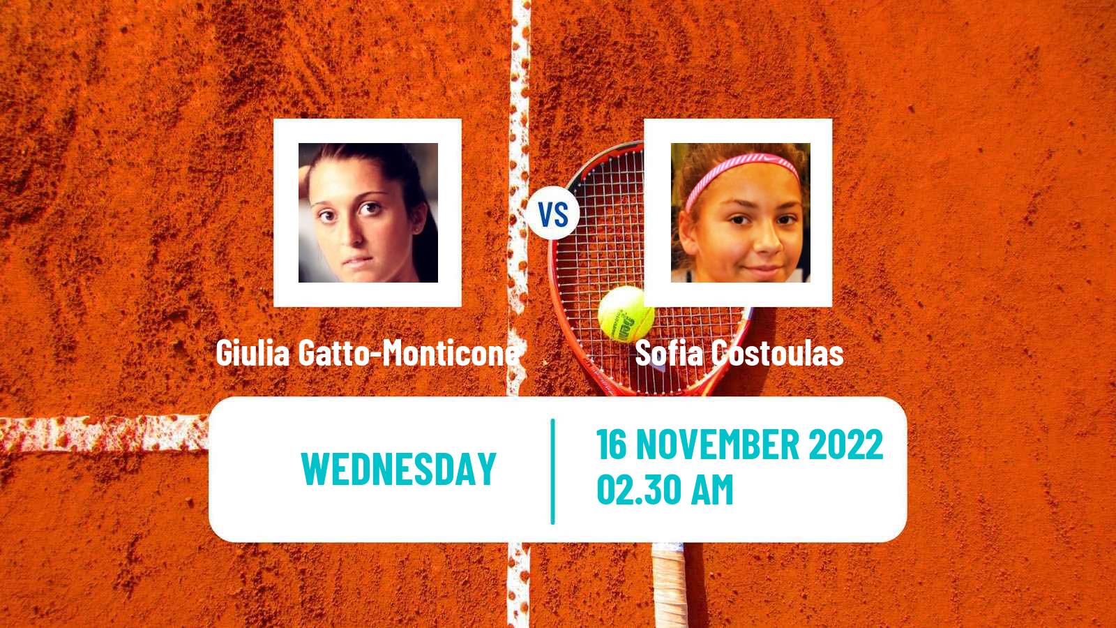 Tennis ITF Tournaments Giulia Gatto-Monticone - Sofia Costoulas