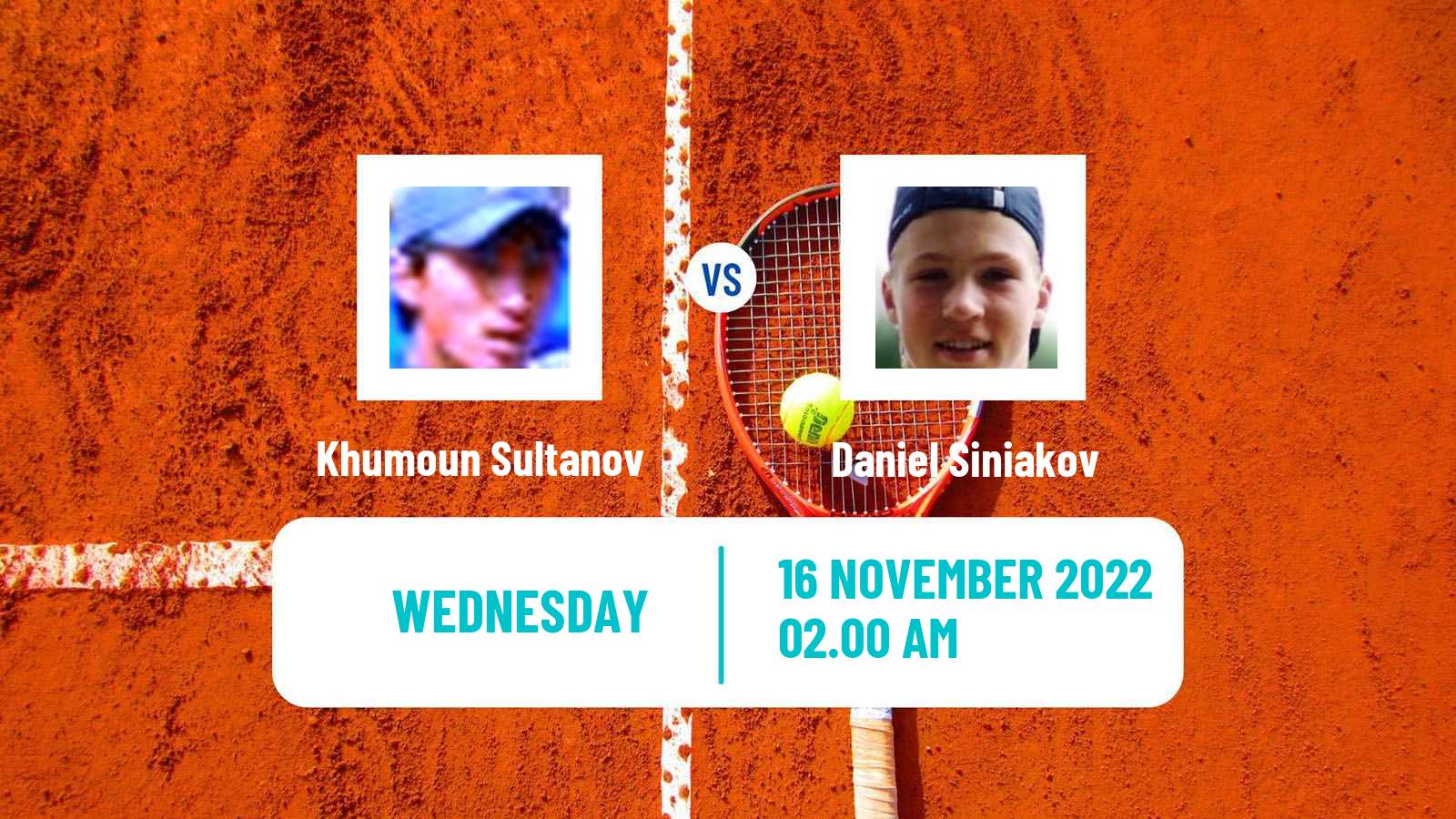 Tennis ITF Tournaments Khumoun Sultanov - Daniel Siniakov