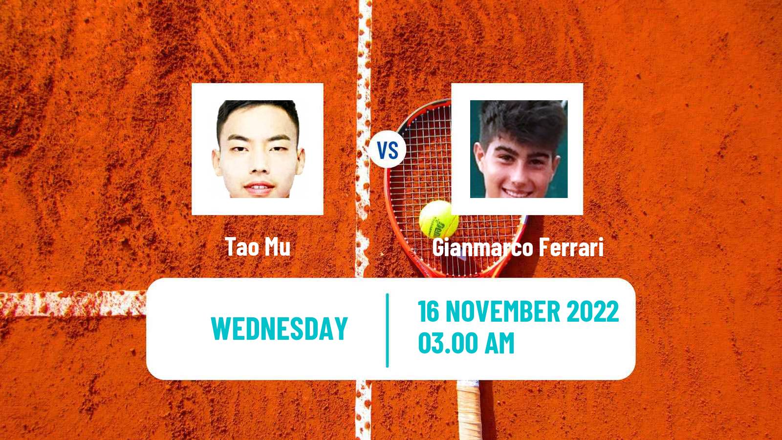 Tennis ITF Tournaments Tao Mu - Gianmarco Ferrari