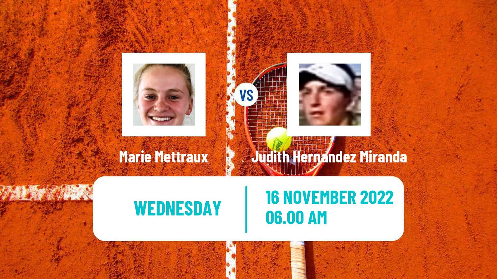 Tennis ITF Tournaments Marie Mettraux - Judith Hernandez Miranda