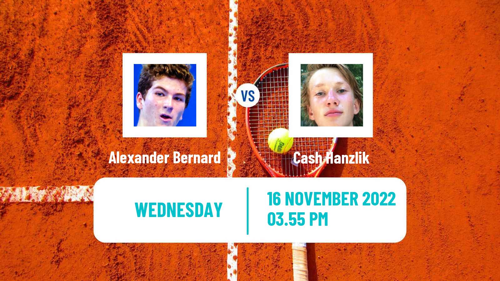 Tennis ITF Tournaments Alexander Bernard - Cash Hanzlik