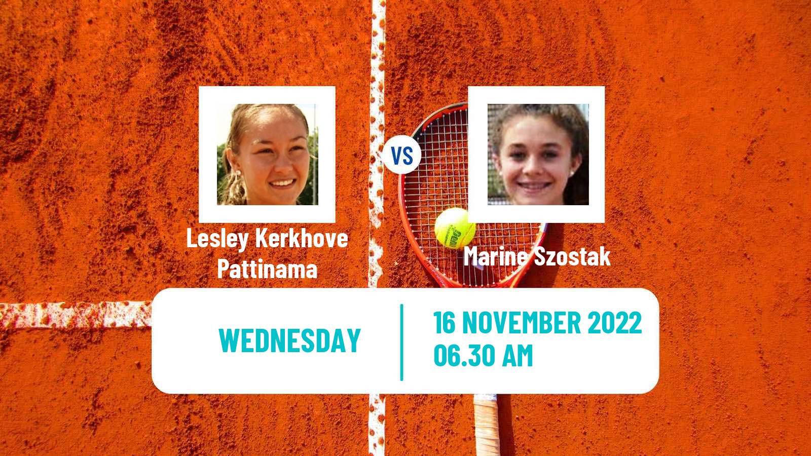 Tennis ITF Tournaments Lesley Kerkhove Pattinama - Marine Szostak
