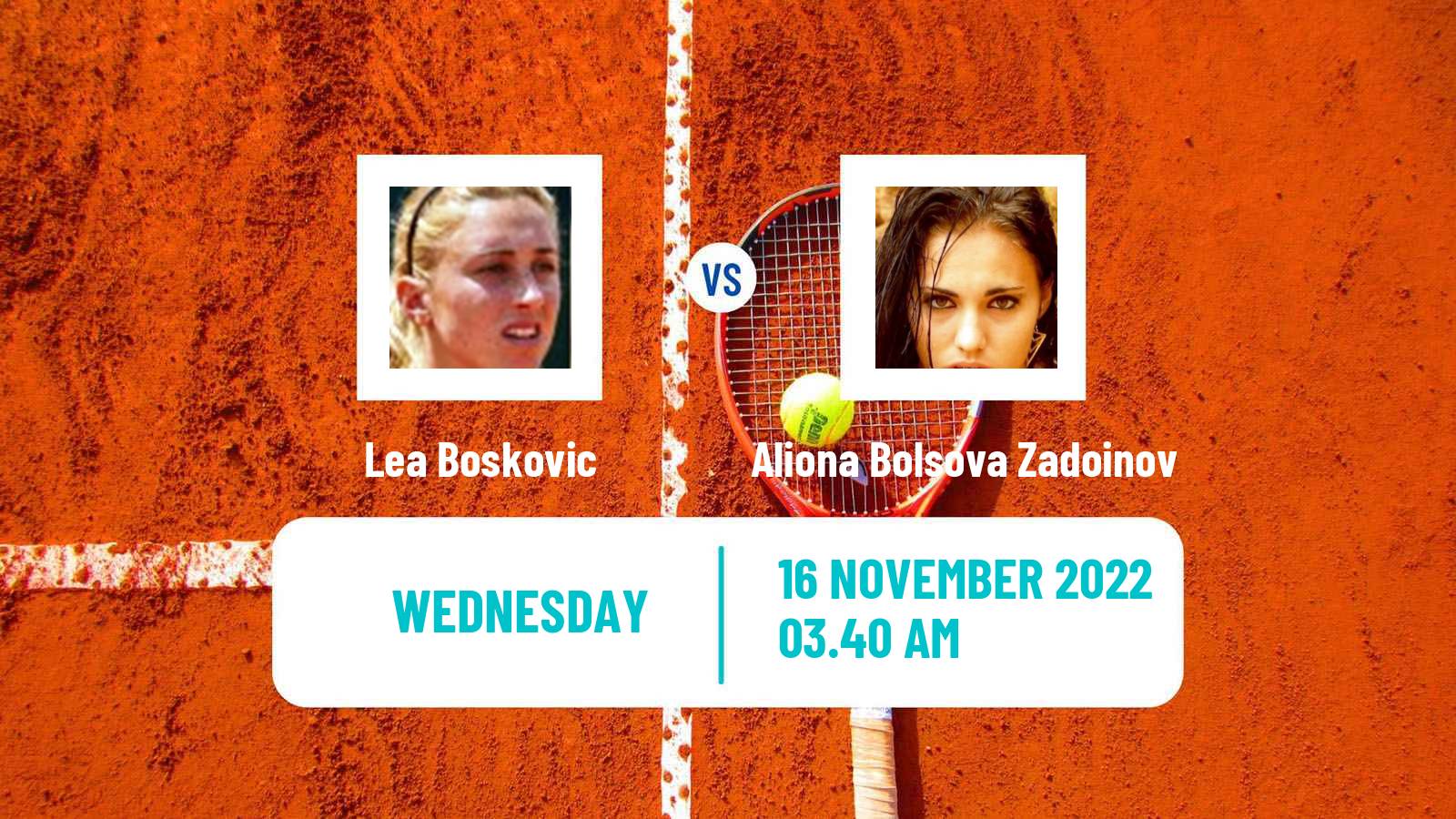 Tennis ITF Tournaments Lea Boskovic - Aliona Bolsova Zadoinov