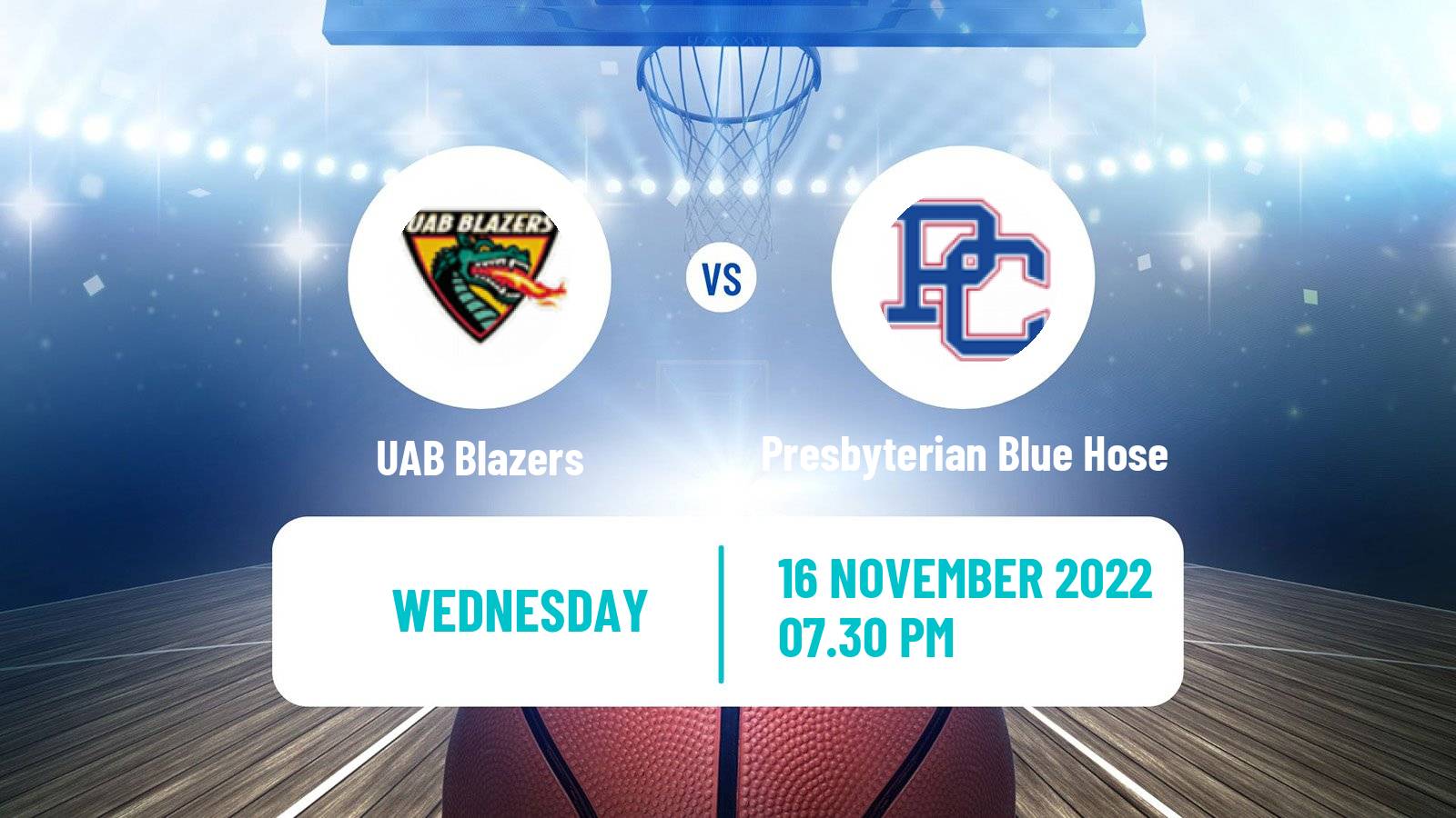 Basketball NCAA College Basketball UAB Blazers - Presbyterian Blue Hose