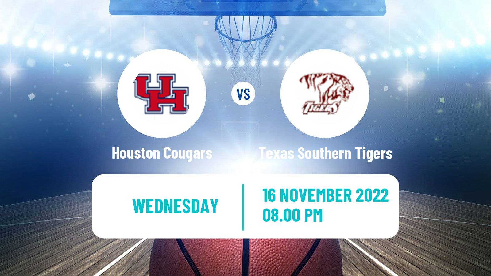 Basketball NCAA College Basketball Houston Cougars - Texas Southern Tigers