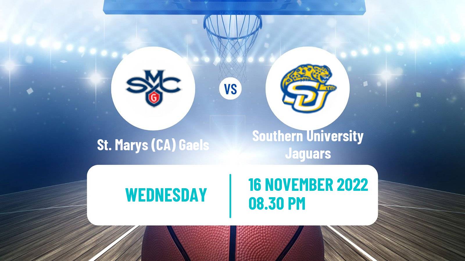 Basketball NCAA College Basketball St. Marys (CA) Gaels - Southern University Jaguars