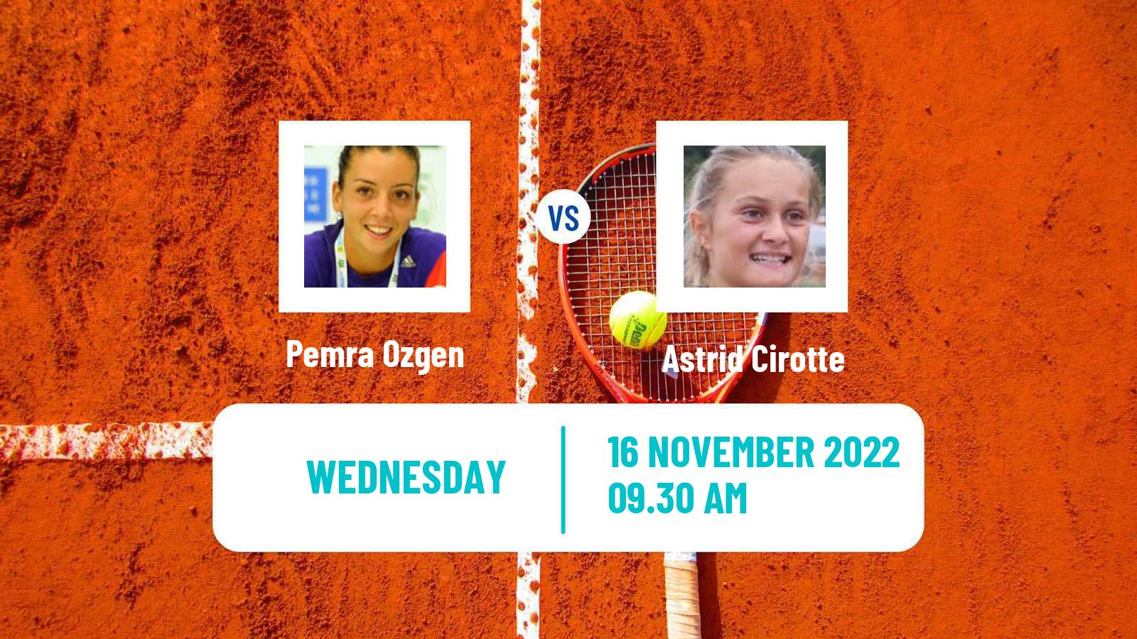 Tennis ITF Tournaments Pemra Ozgen - Astrid Cirotte