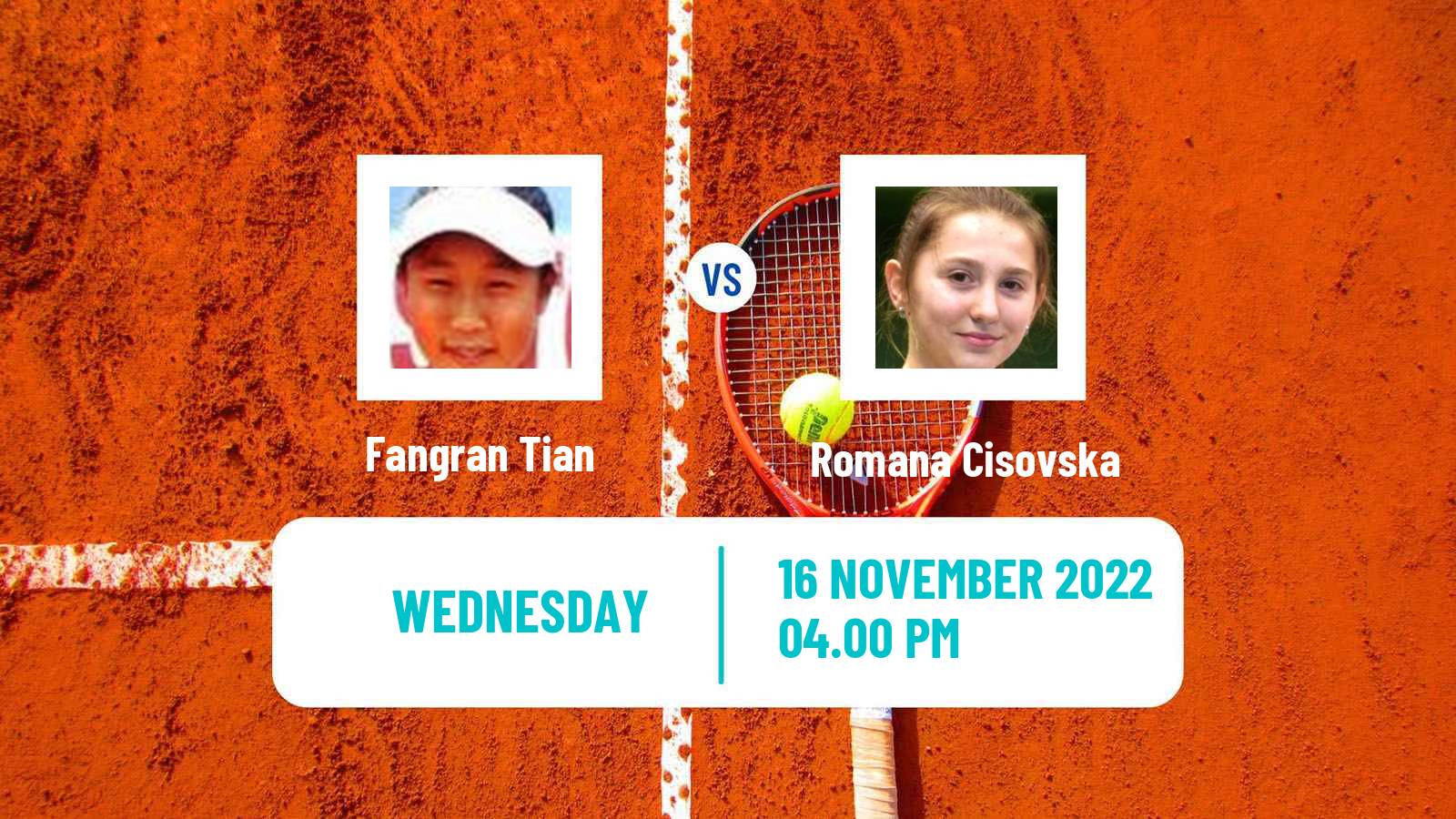 Tennis ITF Tournaments Fangran Tian - Romana Cisovska