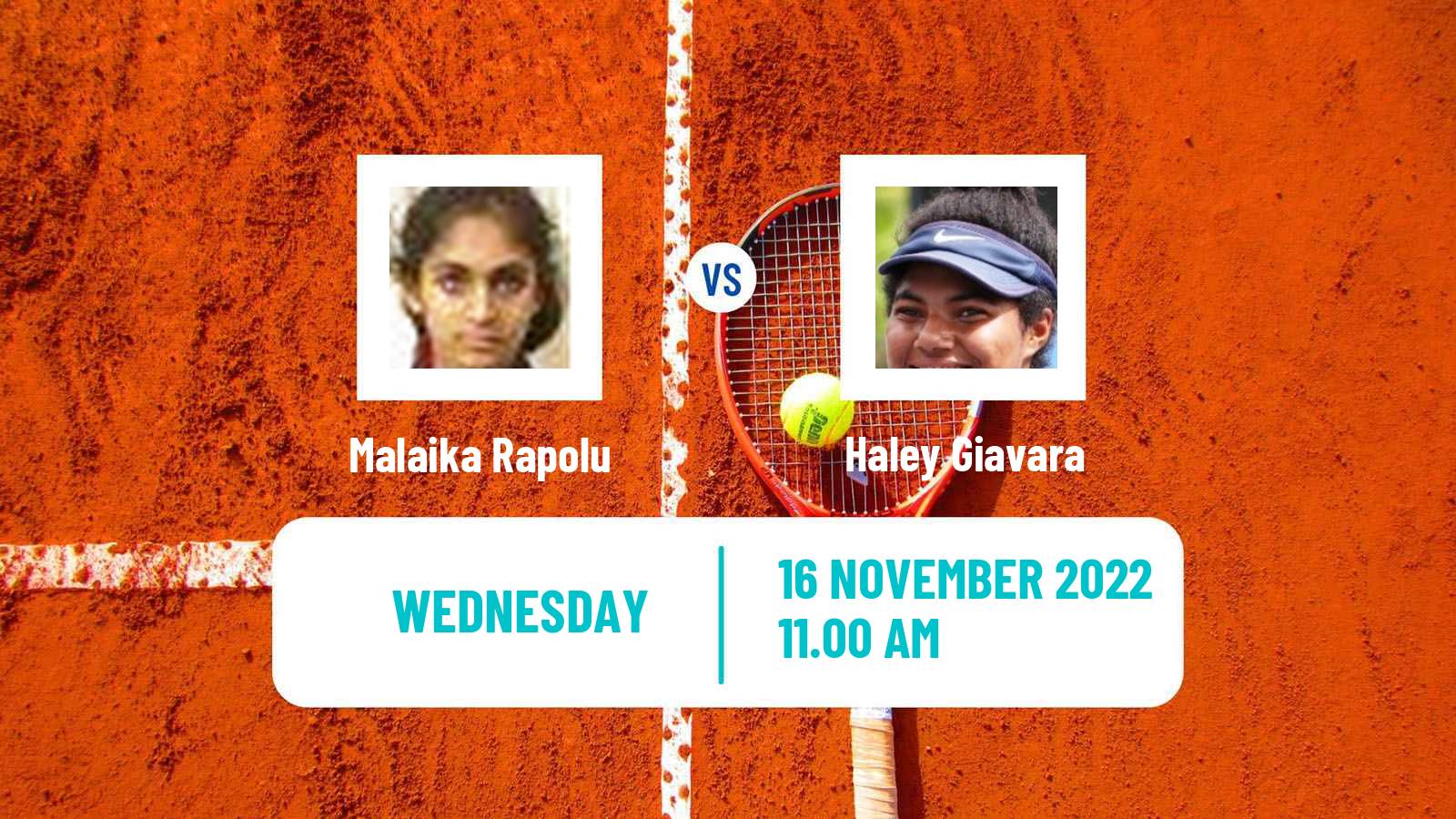 Tennis ITF Tournaments Malaika Rapolu - Haley Giavara