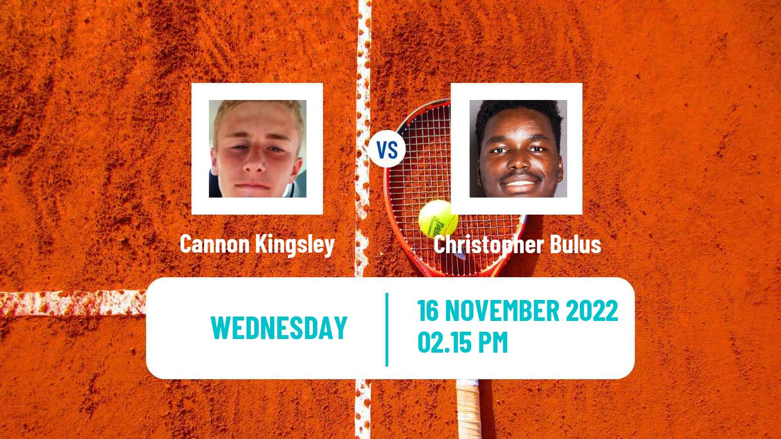 Tennis ITF Tournaments Cannon Kingsley - Christopher Bulus