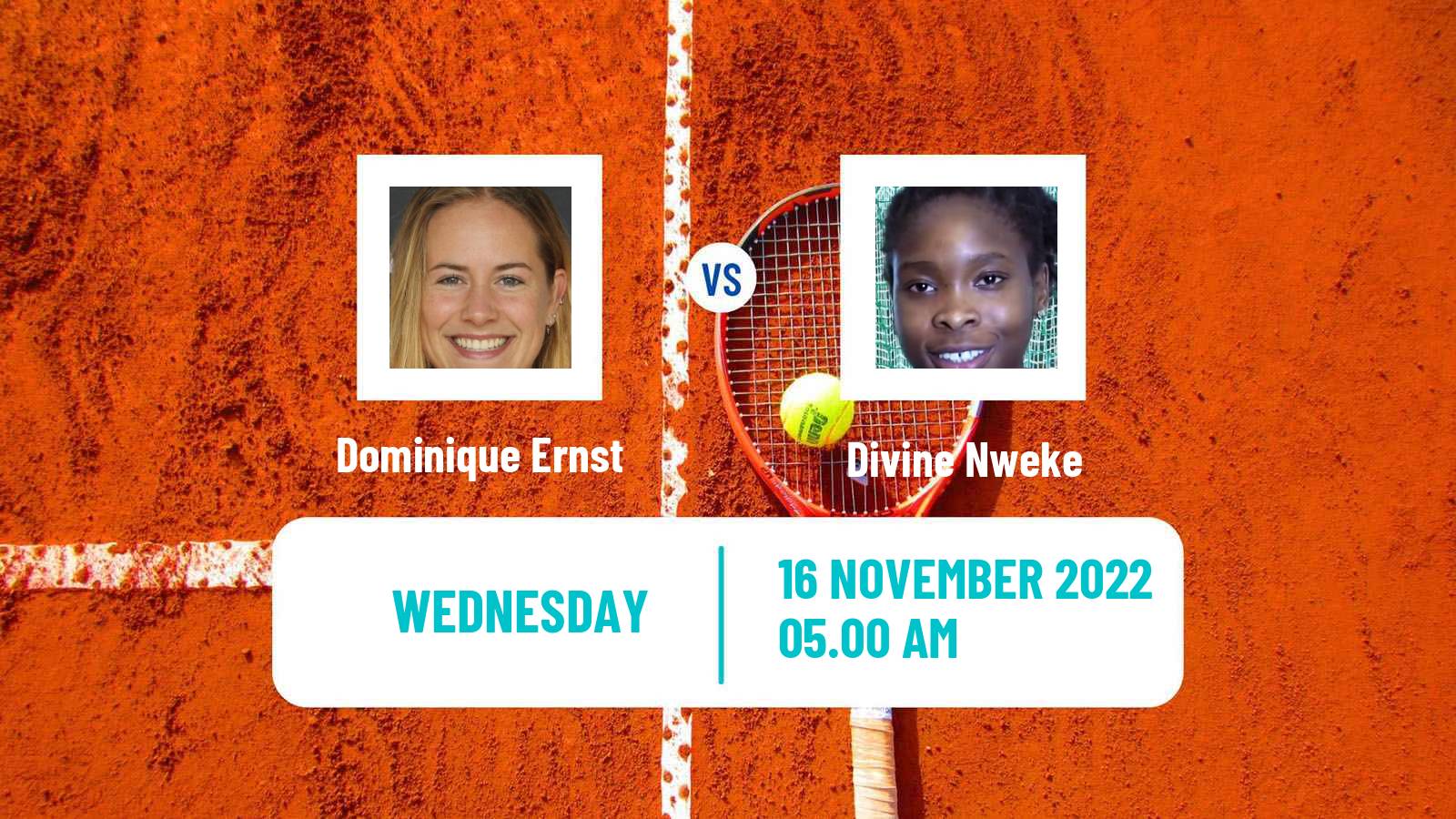Tennis ITF Tournaments Dominique Ernst - Divine Nweke