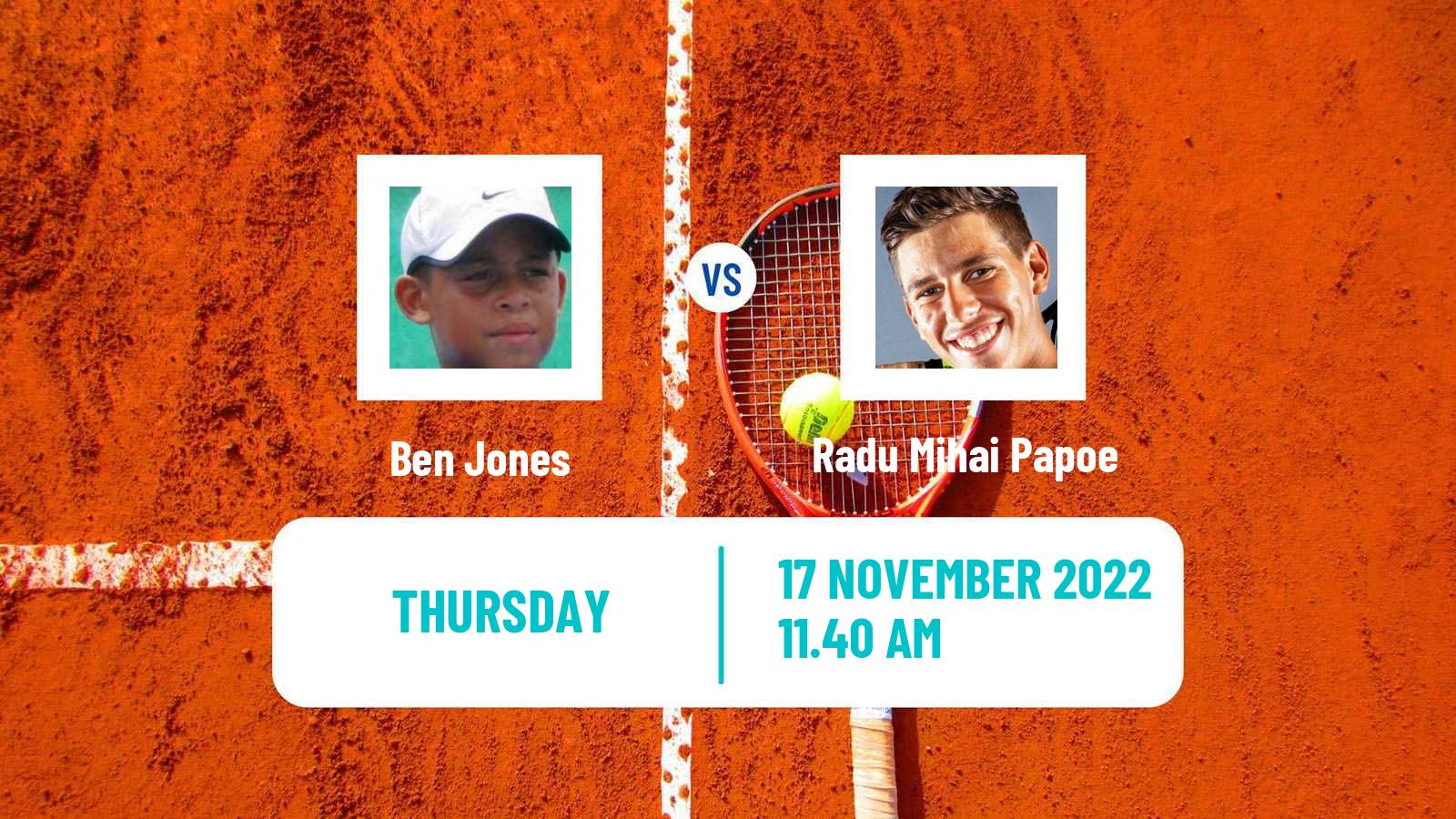 Tennis ITF Tournaments Ben Jones - Radu Mihai Papoe