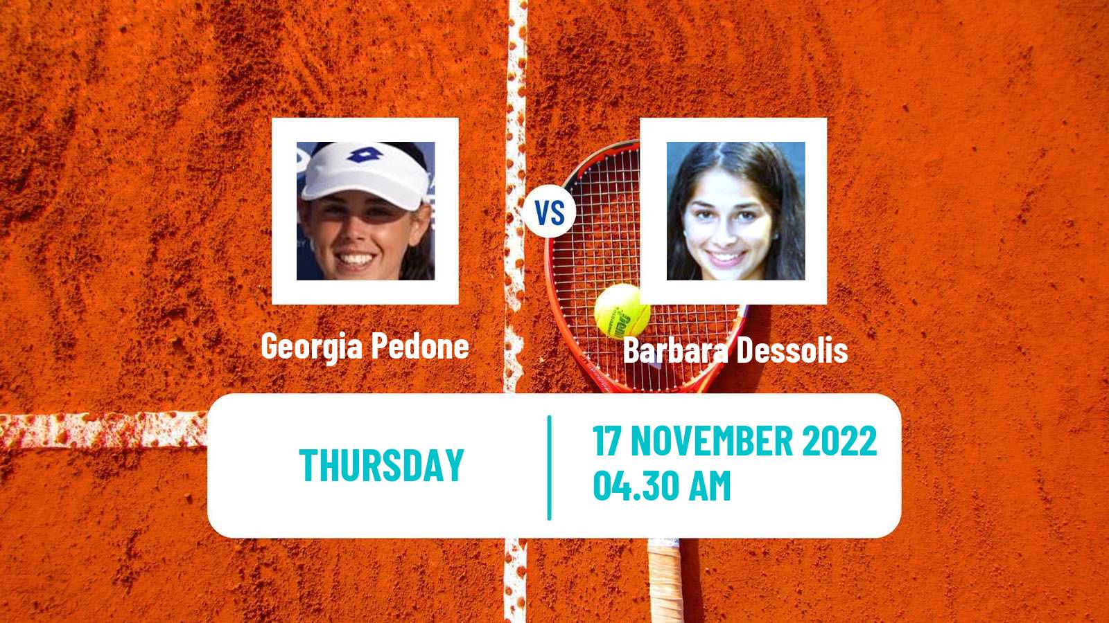 Tennis ITF Tournaments Georgia Pedone - Barbara Dessolis