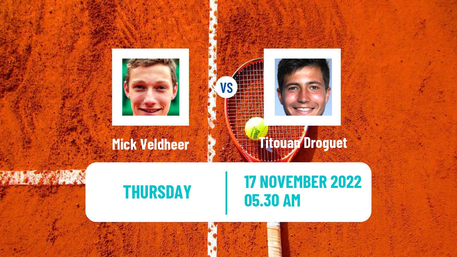 Tennis ITF Tournaments Mick Veldheer - Titouan Droguet