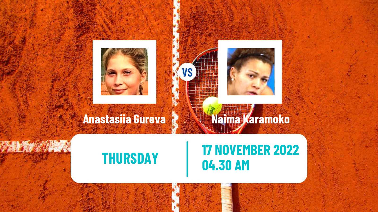 Tennis ITF Tournaments Anastasiia Gureva - Naima Karamoko