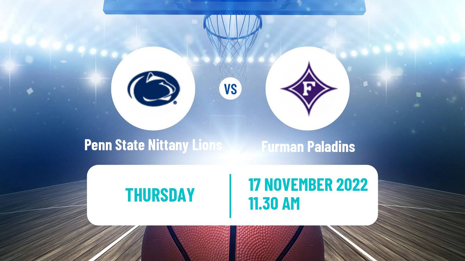 Basketball NCAA College Basketball Penn State Nittany Lions - Furman Paladins