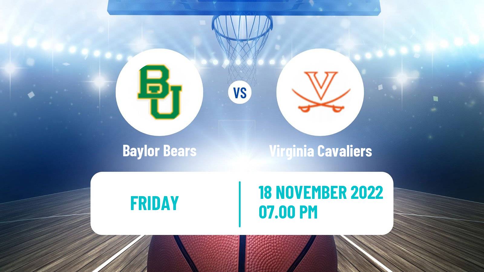 Basketball NCAA College Basketball Baylor Bears - Virginia Cavaliers