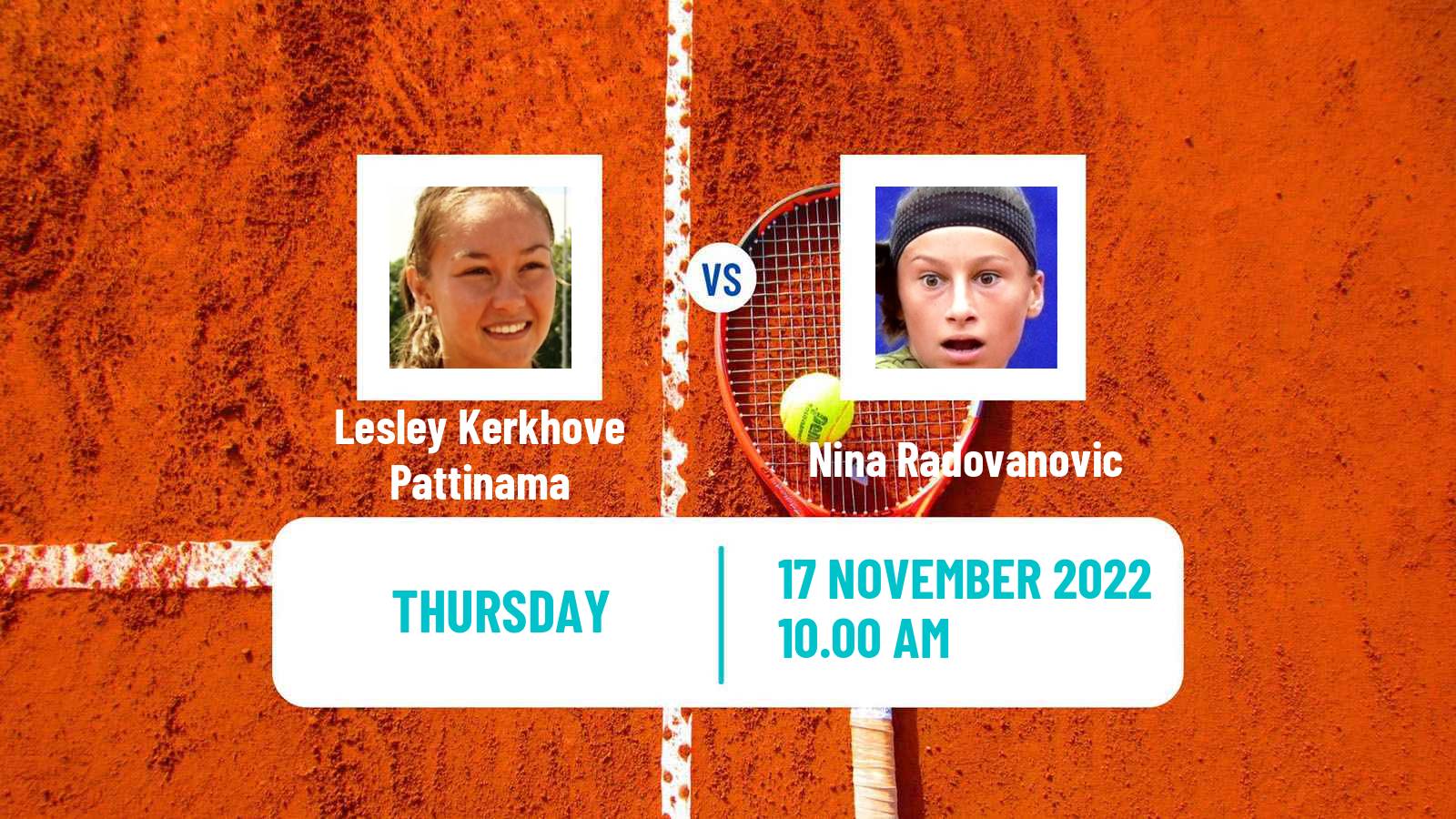 Tennis ITF Tournaments Lesley Kerkhove Pattinama - Nina Radovanovic