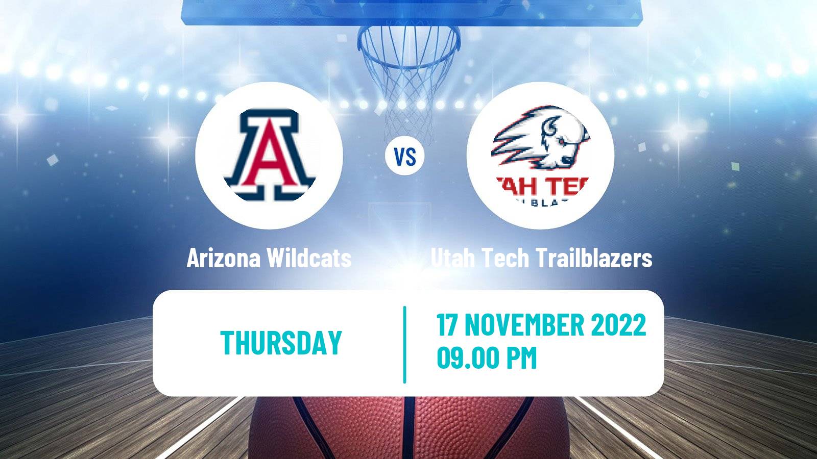 Basketball NCAA College Basketball Arizona Wildcats - Utah Tech Trailblazers