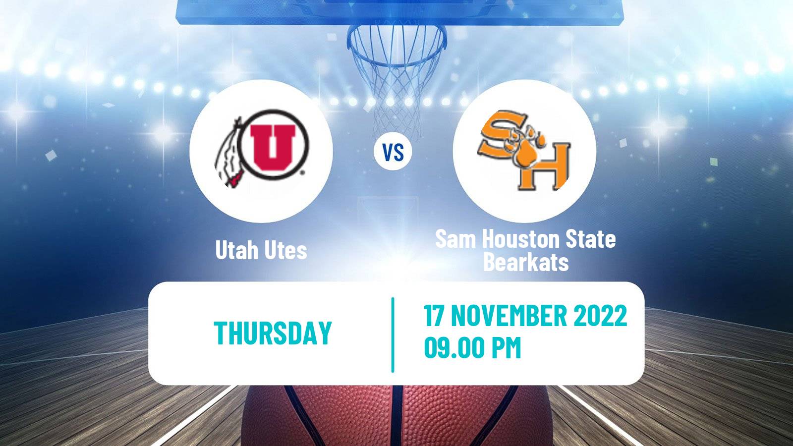 Basketball NCAA College Basketball Utah Utes - Sam Houston State Bearkats