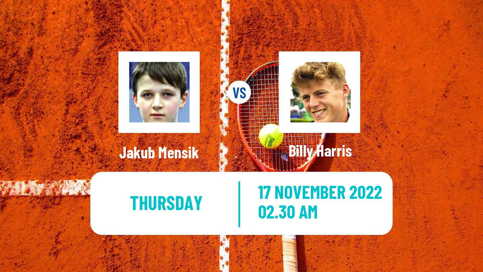 Tennis ITF Tournaments Jakub Mensik - Billy Harris