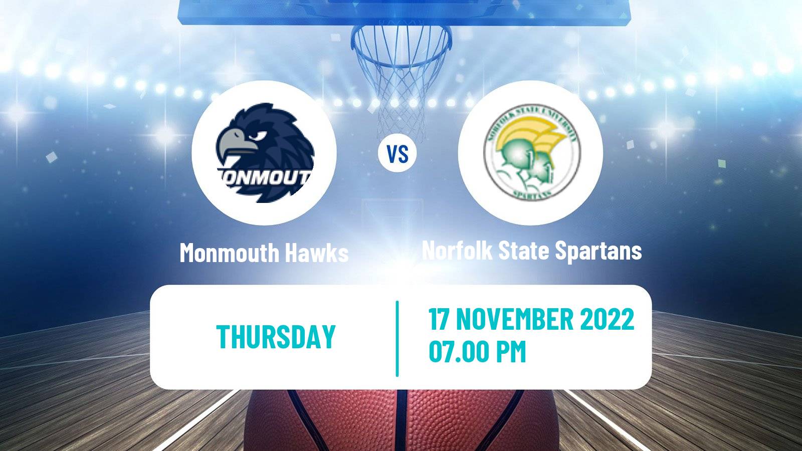 Basketball NCAA College Basketball Monmouth Hawks - Norfolk State Spartans