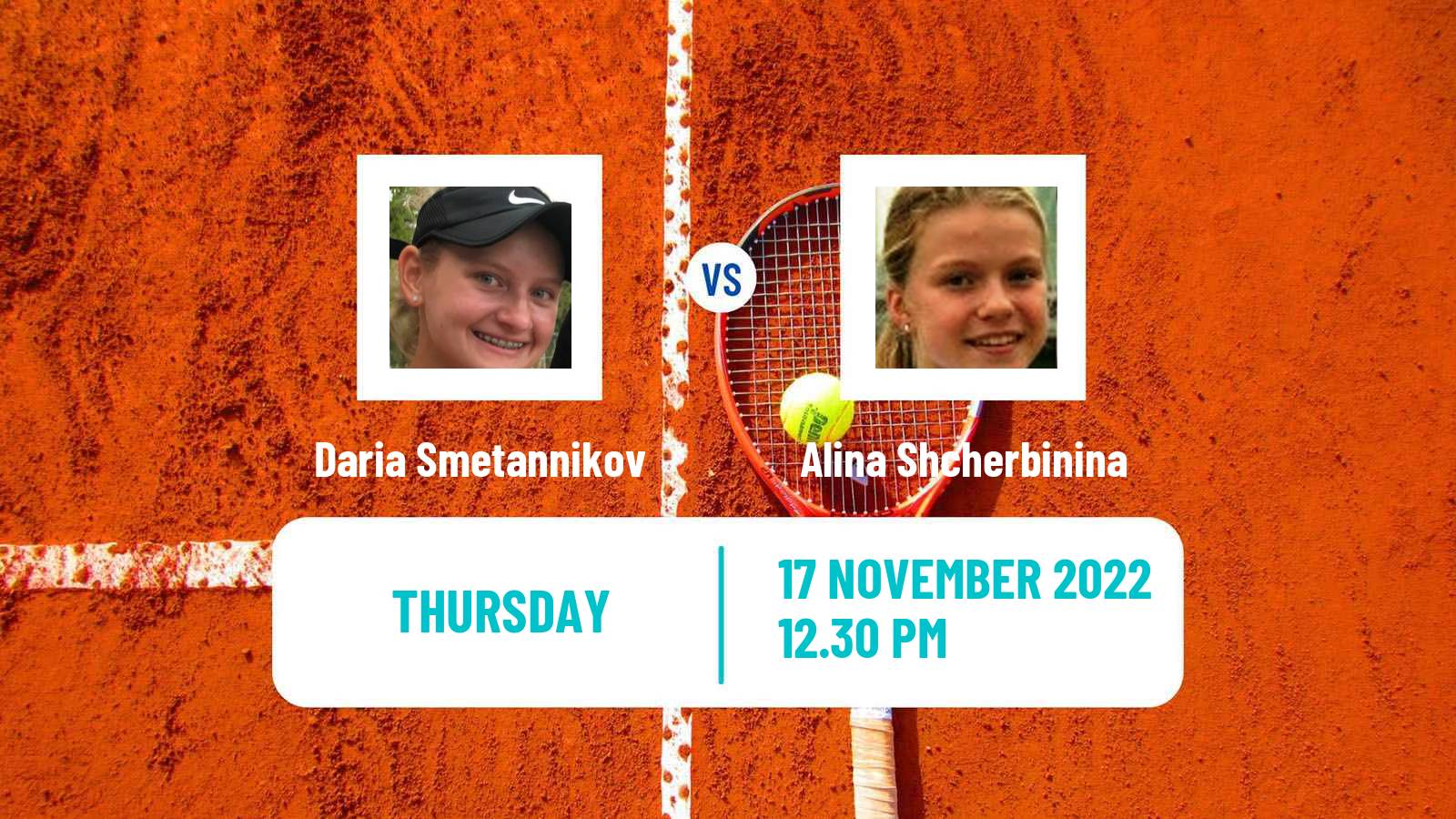 Tennis ITF Tournaments Daria Smetannikov - Alina Shcherbinina