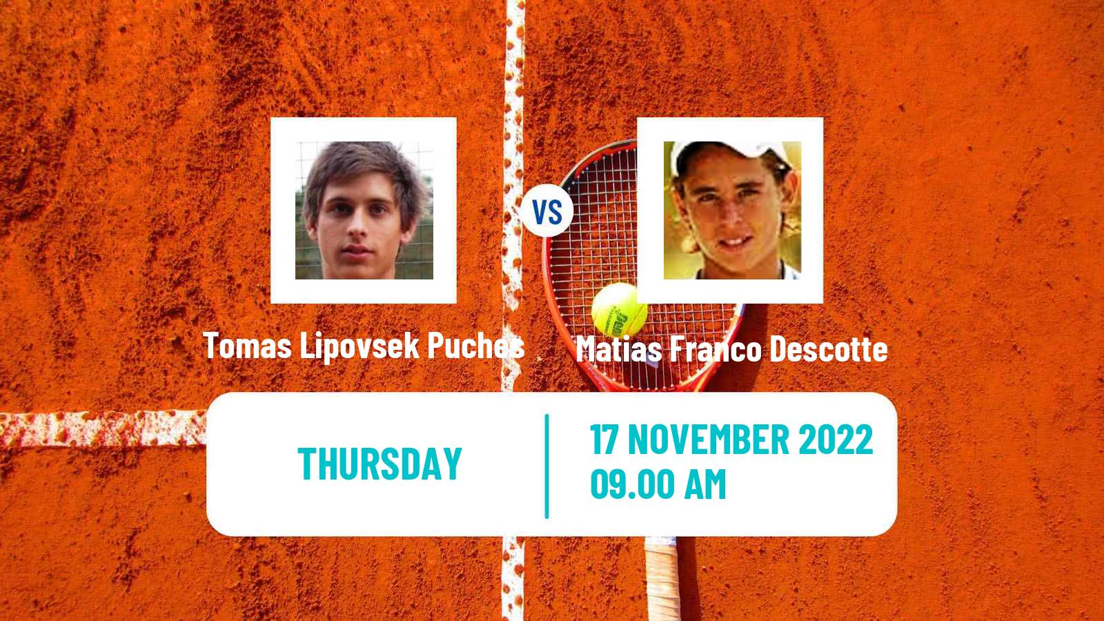 Tennis ITF Tournaments Tomas Lipovsek Puches - Matias Franco Descotte