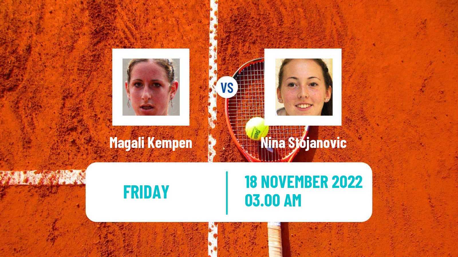 Tennis ITF Tournaments Magali Kempen - Nina Stojanovic