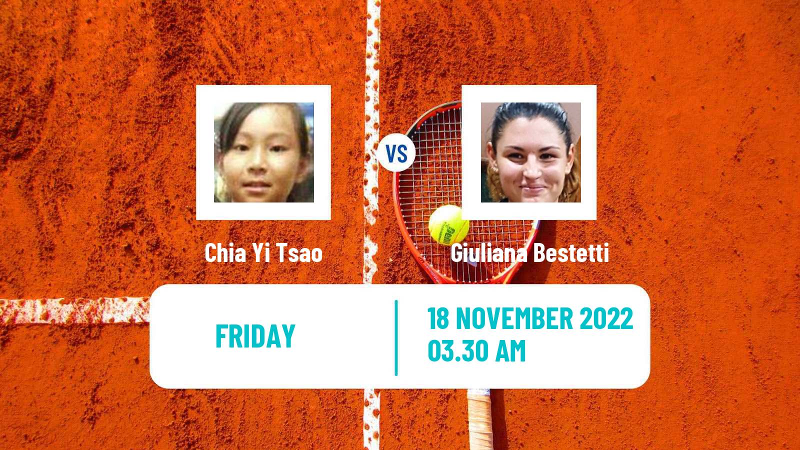 Tennis ITF Tournaments Chia Yi Tsao - Giuliana Bestetti