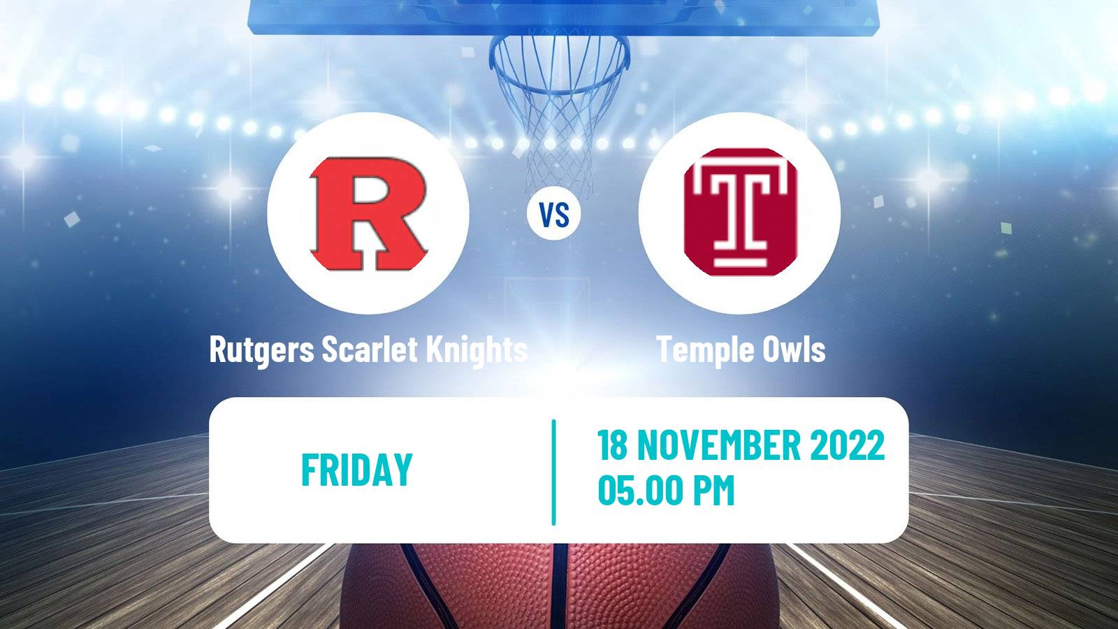 Basketball NCAA College Basketball Rutgers Scarlet Knights - Temple Owls