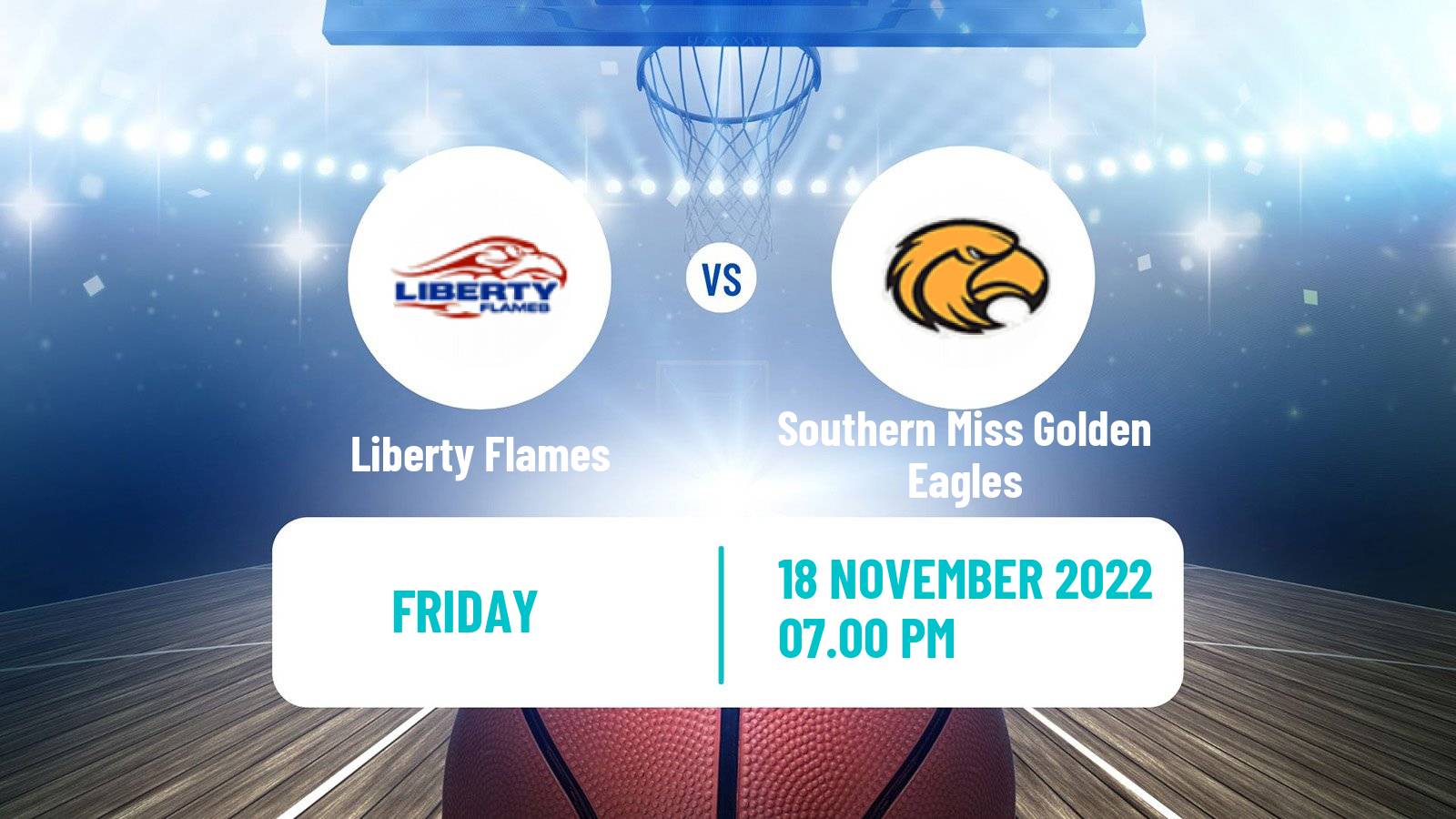 Basketball NCAA College Basketball Liberty Flames - Southern Miss Golden Eagles