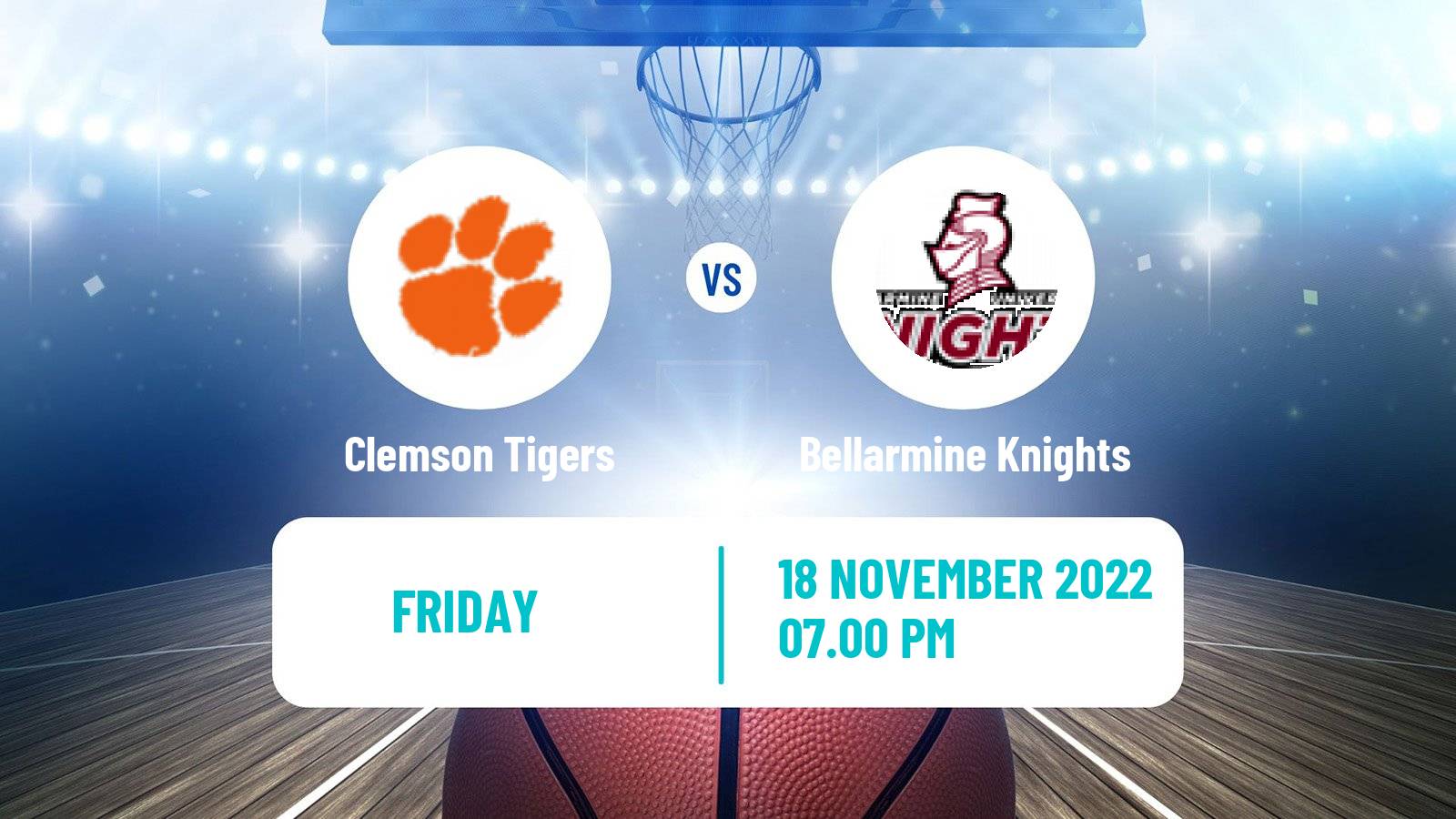 Basketball NCAA College Basketball Clemson Tigers - Bellarmine Knights