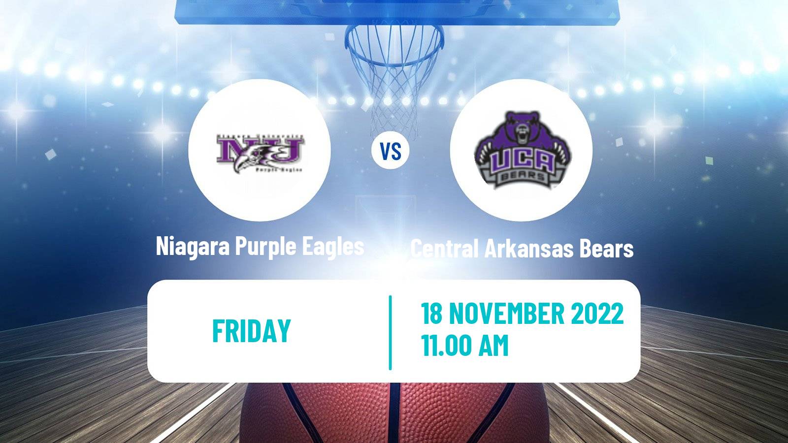 Basketball NCAA College Basketball Niagara Purple Eagles - Central Arkansas Bears