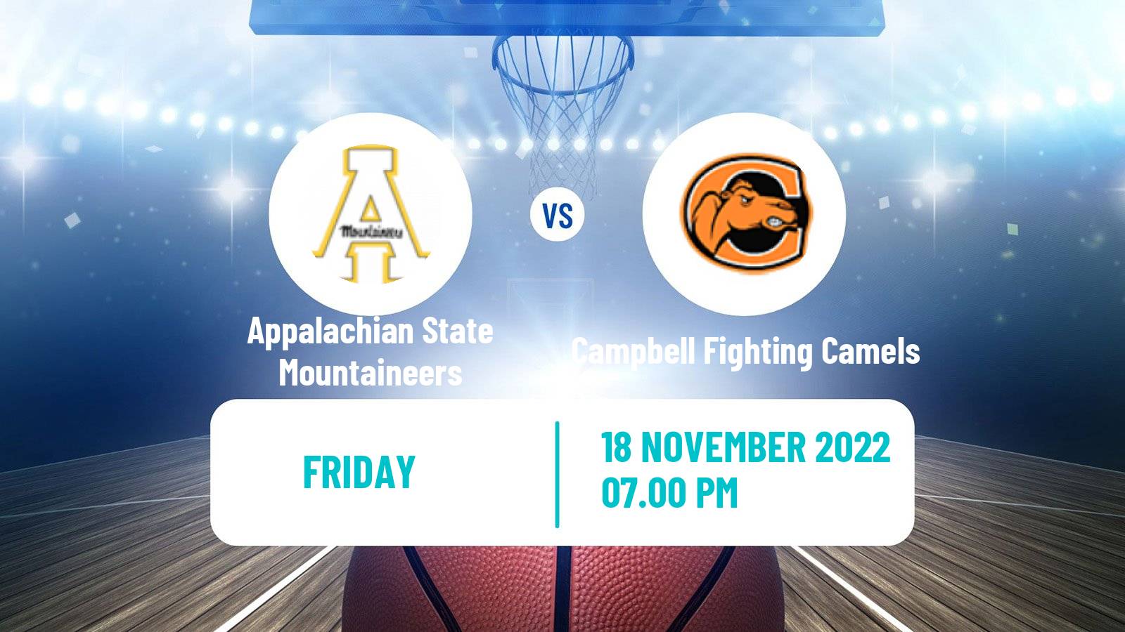 Basketball NCAA College Basketball Appalachian State Mountaineers - Campbell Fighting Camels