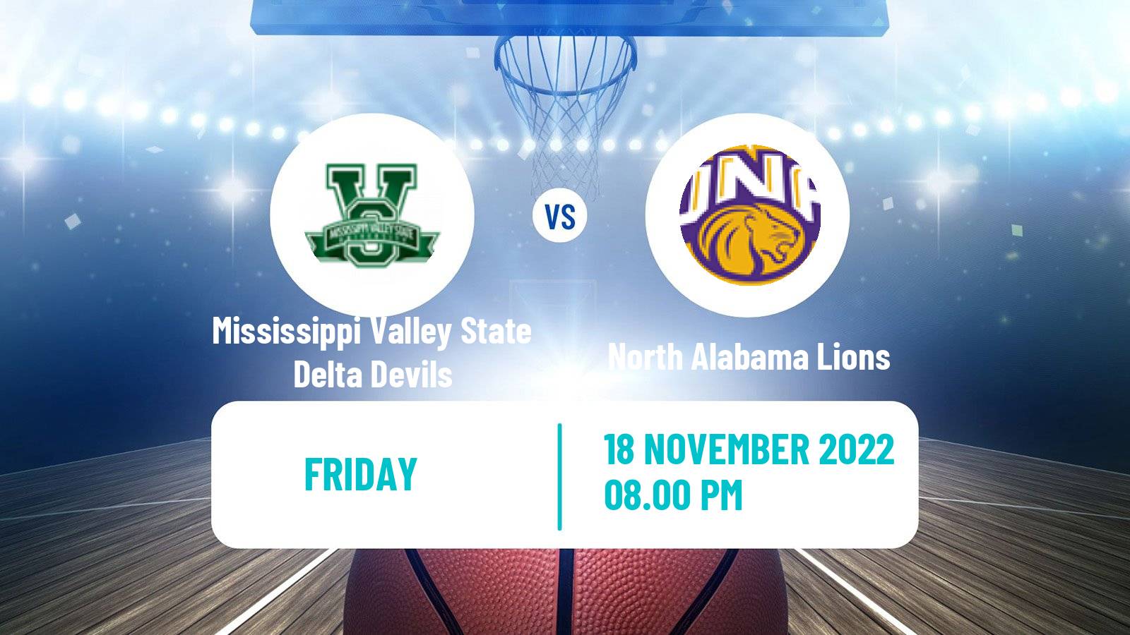 Basketball NCAA College Basketball Mississippi Valley State Delta Devils - North Alabama Lions