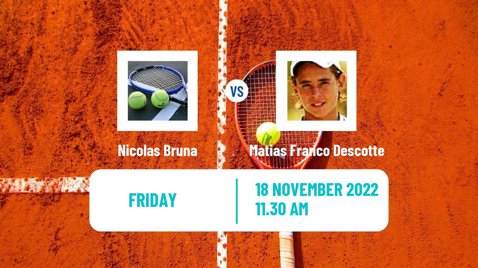 Tennis ITF Tournaments Nicolas Bruna - Matias Franco Descotte