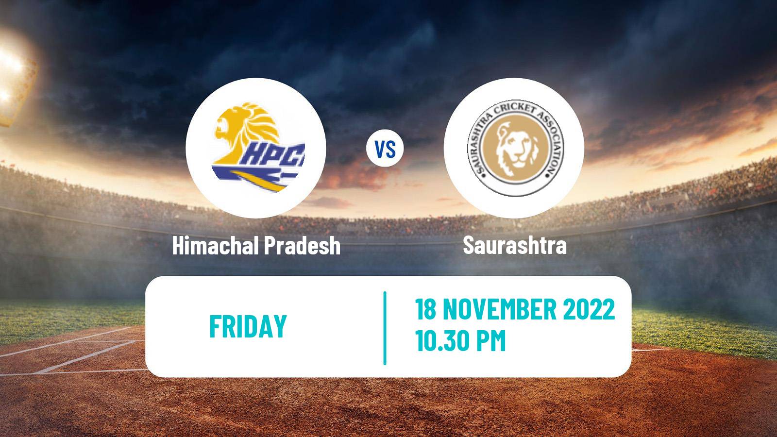 Cricket Vijay Hazare Trophy Himachal Pradesh - Saurashtra