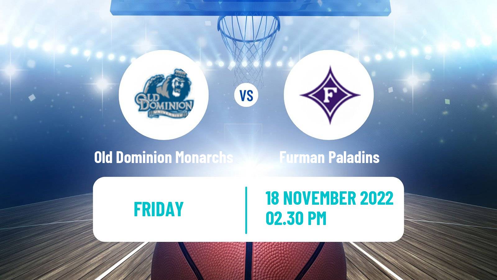 Basketball NCAA College Basketball Old Dominion Monarchs - Furman Paladins