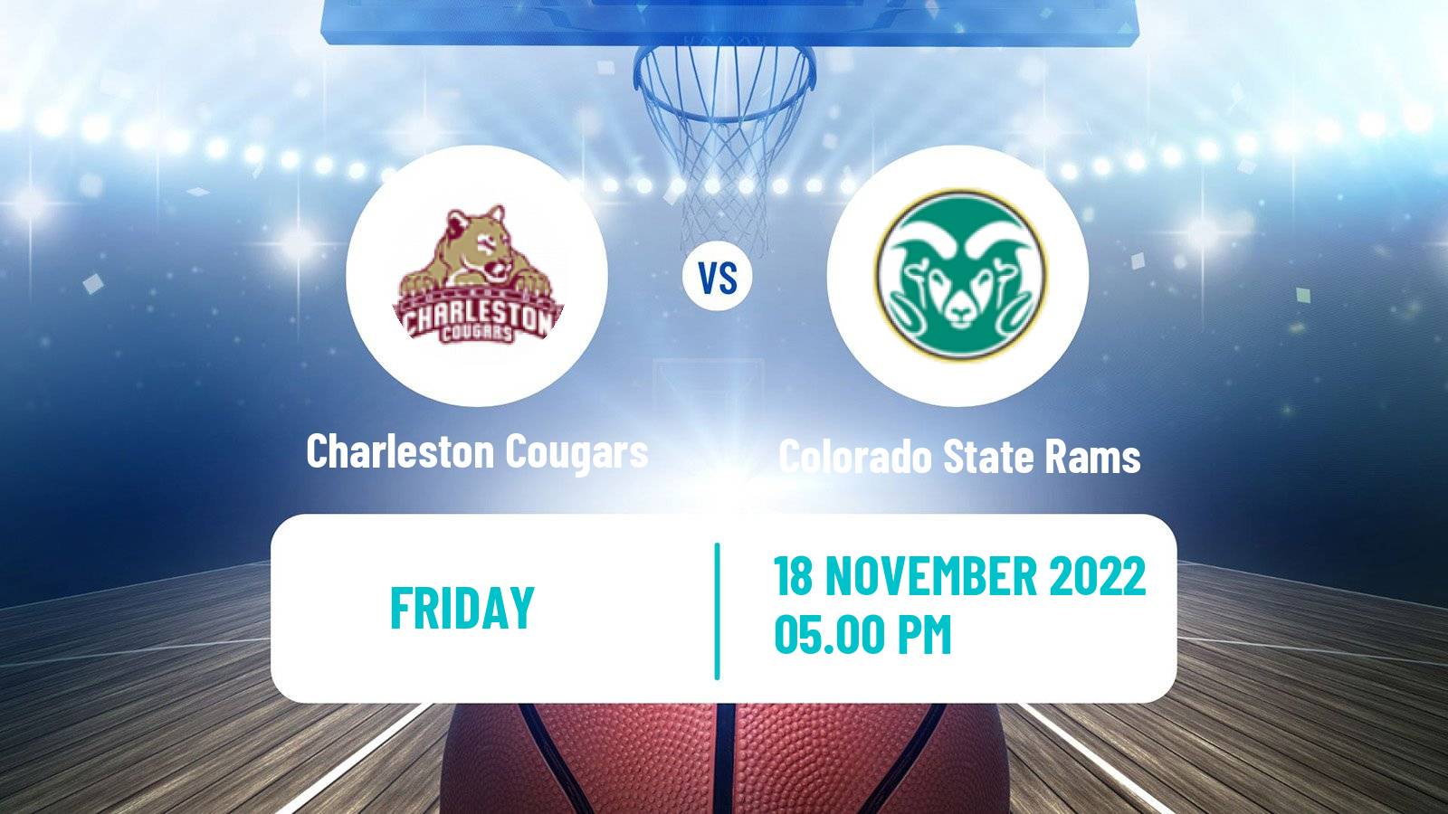 Basketball NCAA College Basketball Charleston Cougars - Colorado State Rams